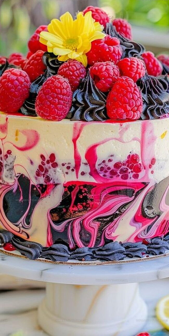 The Zesty Charm Of Luscious Lemon Raspberry Swirl Cheesecake