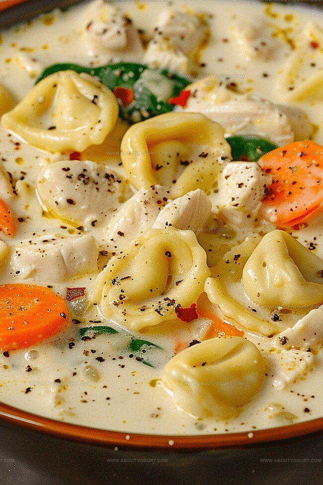 Why Chicken Alfredo Tortellini Soup Is So Creamy