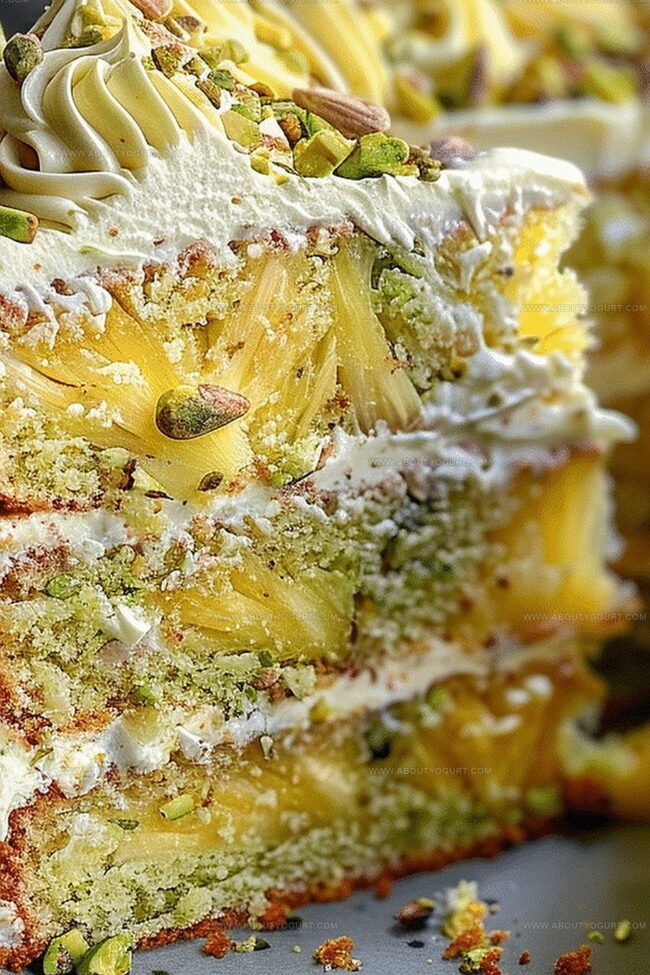 Tropical Pistachio Pineapple Cake Paradise