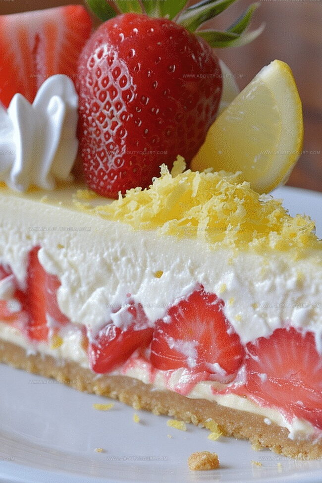 Strawberry Lemon Bliss Cheesecake: Tart Meets Sweet Harmony