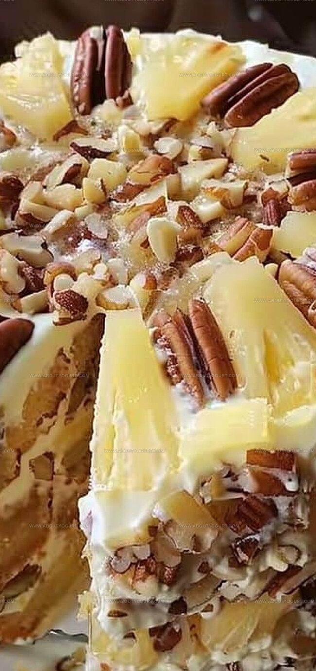 Creamy Pineapple Pecan Cake Bliss