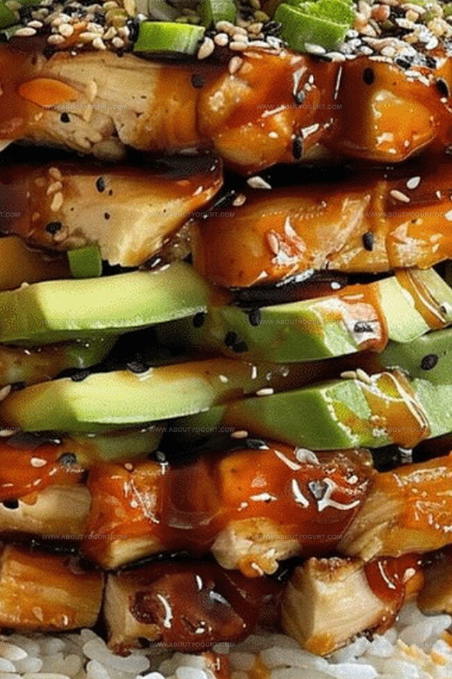 What Makes Teriyaki Chicken Avocado Rice Stack So Flavorful