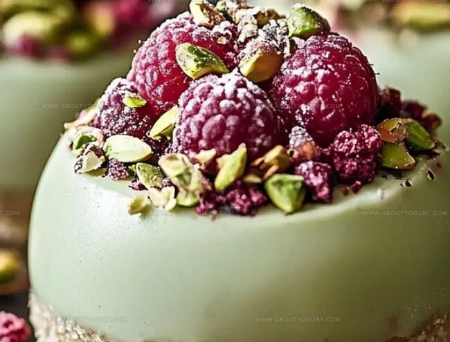 How to Prepare Pistachio & Raspberry Cheesecake Domes