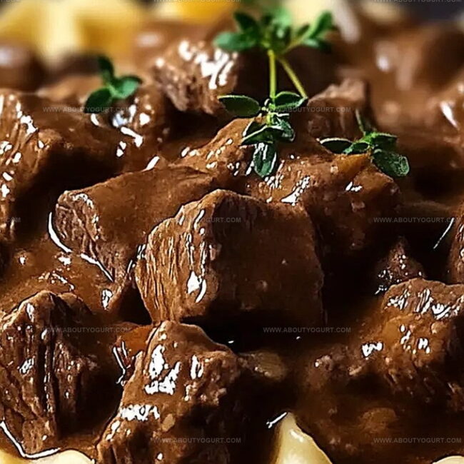Crockpot Beef Tips & Noodles - Set It and Forget It Comfort