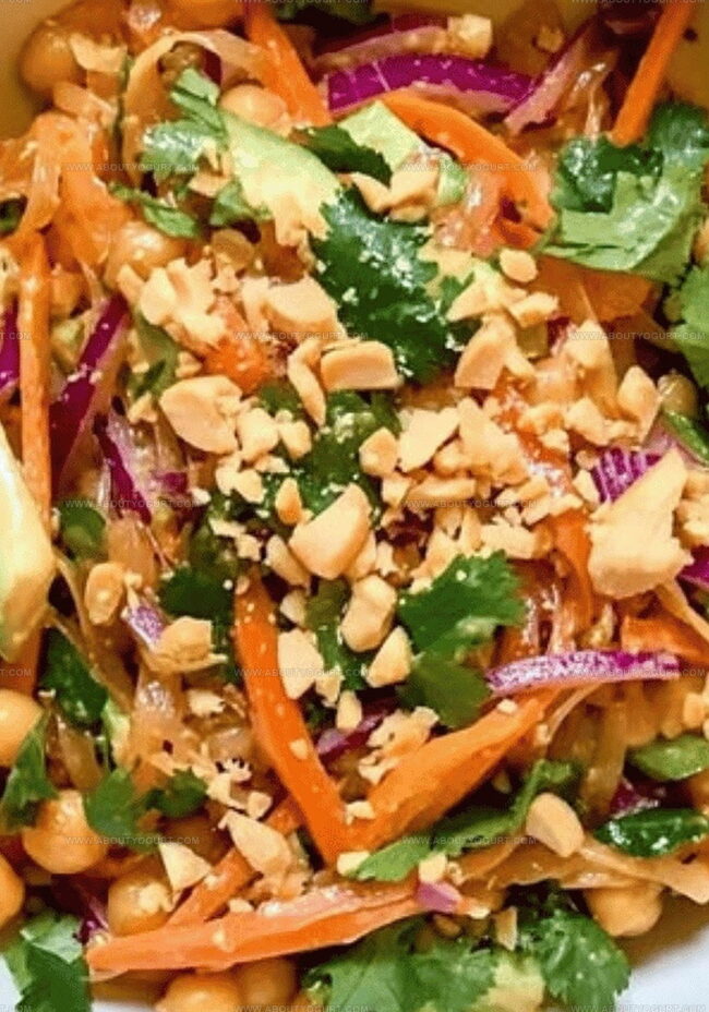 Putting Together Crunchy Thai Chickpea Salad