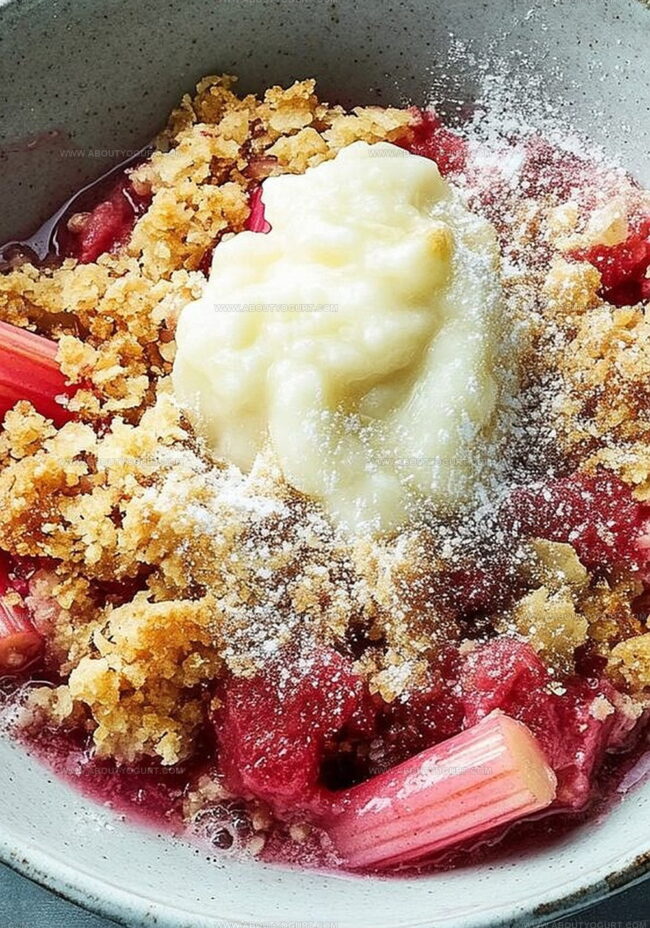 Easy Steps to Make Rhubarb & Ginger Crumble