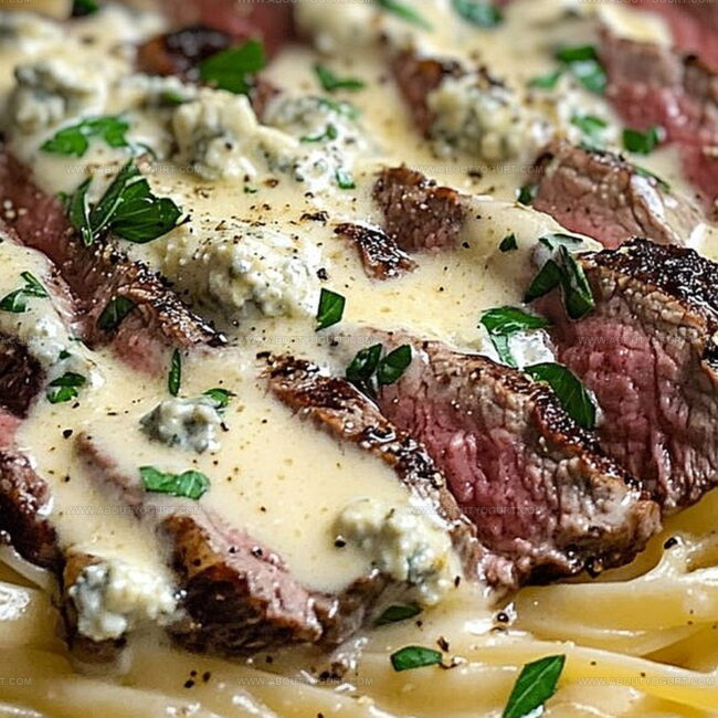 Reasons to Love Savory Steak Gorgonzola Alfredo with Creamy Parmesan Sauce